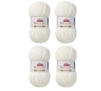 Himalaya Dolphin Baby Yarn Each Skein 100gr 120m Super Bulky Yarn for Knitting&Crocheting Ideal for Cardigans Shawls Blankets Hats and Home Textiles (80308 Cream, Pack of 4)