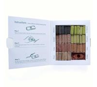 Himalaya Incense Smudge Bricks and Burner Set, 70 Pieces, Brick Form, Terracotta Holder, 7 Earthy Fragrances, for Meditation and Relaxation, 15 cm