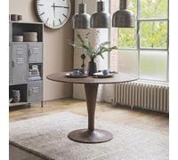 Himalaya Industrial Dining Table - 80cm - 2 Seater - Round - Rustic Brown - Metal