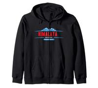 Himalaya Mountain Extreme Hiking Trail Logo Adventure Zip Hoodie
