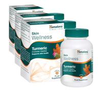 Himalaya Skin Wellness Turmeric Tablets x 60 (30 Day Supply) - Natural Turmeric Supplement for Glowing Skin Health - Vegan, Plant-Based - Ayurvedic Herbal Formula by Himalaya Wellness (Pack of 3)
