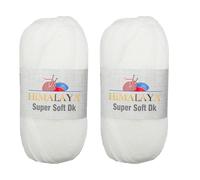 Himalaya Super Soft DK Wool Yarn for Knitting and Crochet, Baby Projects, 100g, 2 Skeins (White)