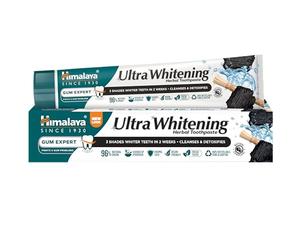 Himalaya Ultra Whitening Herbal Toothpaste 75ml | Whitens Teeth by 3 Shades in 2 Weeks | Coconut Charcoal & Black Seed Oil | Fluoride-Free, Enamel Safe, Vegan | Natural Ingredients & Eco-Friendly