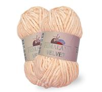 Himalaya Velvet, 100% Polyester, for Knitting Crochet, Chenille Knitting Yarn, Fluffy Yarn, Clothing, Baby Blankets, Each Skeins/Balls 100 g, 131 Yards 2 Skeins/Balls (90053)
