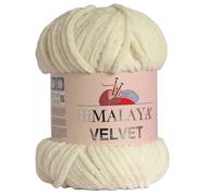 Himalaya Velvet Bulky Yarn for Knitting Crochet Chenille Amigurumi - 120m 100g (Cream 90008)