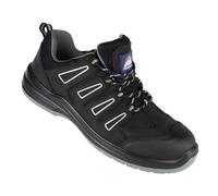Himalayan 4214 Safety Trainers Men Suede Lightweight S3 SRC Sip Resistant Safety Shoes for Men, Black, UK 4