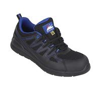 Himalayan 4333 Electro-ESD Mesh Safety Trainer Shoe with Metal Free Toecap and Midsole, S1P, SRC, 10.5 Size, Black