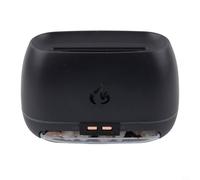 Himalayan Below Oil Aromatherapy Diffuser and Humidifier with Essential Salt Rock 7 Tint Changing Led Lights Simulation Flame Effect Quiet Operation 200ml (Black)