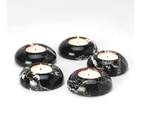 Himalayan Black Marble Dome Tea Light Candle Holders - Tea Lights Included!