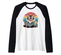 Himalayan Cat Sunglasses Hawaiian Beach Summer Raglan Baseball Tee