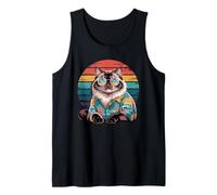 Himalayan Cat Sunglasses Hawaiian Beach Summer Tank Top