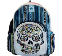 Himalayan Craft Hemp Cotton Backpack Handmade Unique Design 13 IN Large Hippie, Festival, Hiking,Tablet & Laptop Himalayan Backpack Bag - Handmade In Mt. Everest Country Nepal, Multi, 13 x 11 Inch,