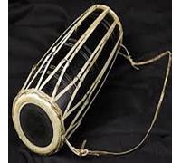 Himalayan Craft Madal 14" Large Black Medal Drum - Handcrafted Wooden Classical Nepali Tabla Drum with Strap - Traditional Folk Instrument for Festivals, Weddings & Cultural Events