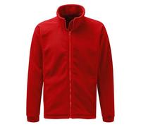 Himalayan Fleece Jacket Mens Full Zip Up Casual Jacket Men with Side Pockets for Winter Outdoor Warm Menswear XS to 5XL, Red, 5XL