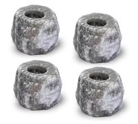 Himalayan Grey Salt Candle Holder - Unique Rock Crystal Tealight Lamp for Home Décor & Gift Use | 4 Pc by NaturalKrafts, Punjab, Pakistan - Box Packed