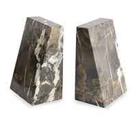 Himalayan Marble Black & Gold Wedge Bookends