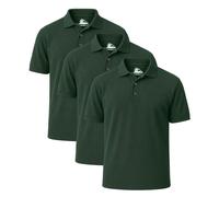 Himalayan Pack of 3 Breathable Cotton Polo Shirts for Men Adult Comfortable and Lightweight Ribbed Collar Quick Dry Short Sleeve Men's Polos, Green, L