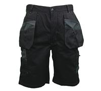 Himalayan Mens Multi-Pocket Work Trade Cargo Pockets Shorts 34" Black
