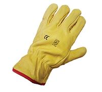 Himalayan Men's x2 Pairs H310 Fleece Lined Leather Winter Thermal Cold Work PPE Gloves, Yellow, XL (Pack of 4)