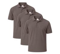 Himalayan Pack of 3 Breathable Cotton Polo Shirts for Men Adult Comfortable and Lightweight Ribbed Collar Quick Dry Short Sleeve Men's Polos, Grey, S