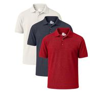 Himalayan Pack of 3 Breathable Cotton Polo Shirts for Men Adult Comfortable and Lightweight Ribbed Collar Quick Dry Short Sleeve Men's Polos, White/Red/Navy, 3XL