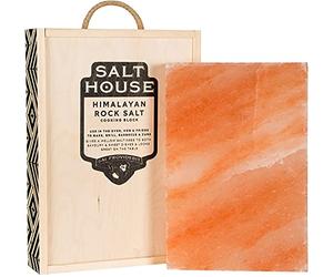 Himalayan Pink Salt Cooking Block with Presentation Gift Box and Cooking Guide Rectangle 30 x 20 x 3 CM