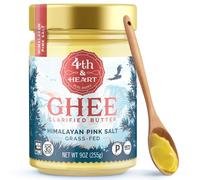 Himalayan Pink Salt Grass-Fed Ghee Butter by 4th & Heart, 9 Ounce, Pasture Raised, Non-GMO, Lactose Free, Certified Paleo