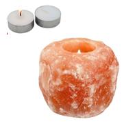 Himalayan Pink Salt Lamp Tea Light Candle Holder, Handmade Natural Tea Light Candle Holders, Himalayan Pink Salt crystal Tealight Candle, Tealight Candle Set, Valentine Gift