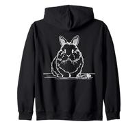 Himalayan Rabbit Line Art Pet Lover Zip Hoodie