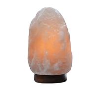 Himalayan Rock Salt Lamp with Wooden Base - Grey