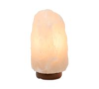 Himalayan Rock Salt Lamp with Wooden Base - White