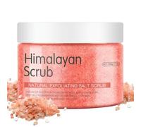 Himalayan Salt Body Scrub Exfoliator,Exfoliating Body Scrub for Smooth Face & Body,Gentle Strawberry Skin Treatment & Dead Skin Remover for Women & Men,Deep Moisture with Aloe Vera, 200g