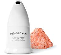 Himalayan Salt Inhaler for Health and Wellness, White Ceramic, with Pink Salt Refills