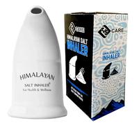 Himalayan Salt Inhaler, White Ceramic, with Pink Salt Crystals, Natural Respiratory Wellness,Salt Free Natural Respiratory Aid