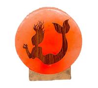 Himalayan Salt Lamp 1.2kgs Round Meditation Mood Light Mermaid & Fish Authentic