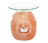 Himalayan Salt Lotus Flower Shaped Oil Burner -12cm x 10cm (1 Pc.) - Unique & Sophisticated Piece - Natural Fragrance & Soothing Ambience - Ideal for Home Decor