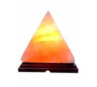Himalayan Salt Pyramid USB Lamp - Color-Changing Table Light with Wooden Base & Bulb - Unique Home Decor & Best Gift for Friends and Family