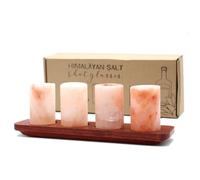Himalayan Salt Rock Shot Glasses, Set of 4 in a Gift Box - Shot Glass Set for Tequila - Tequila Shot Glasses - Barware