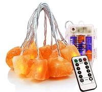Himalayan Salt String Lights Remote Control(8Modes) with 3 AA Battery Natural Salt Block 10 LED lamp Beads Home Decoration