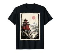 Himalayan Temple Mountain Prayer Flags Buddhist Tibetan T-Shirt
