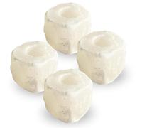Himalayan Whi1te Salt Candle Holder - Natural Rock Crystal Tealight Lamp for Home Décor & Gifting | 4 Pc by NaturalKrafts, Punjab, Pakistan - Cardboard Box Packed