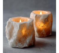 Himalayan White Salt Rock Crystal lamp Natural Shape. Very Rare salt crystal light.Ideal Home decor Gift (Himalayan White Candle Holder) from Punjab, Pakistan