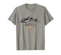 Himalayas Mountain Range Trekking Bhutan Flag T-Shirt