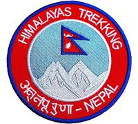 Himalayas Trekking Nepal Patch (3.5 Inch) Iron/Sew-on Patch Embroidered Travel Souvenir Badge DIY Gift Patches