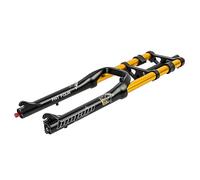 HIMALO 26 Inch Bike Suspension Fork 4.0'' Tire Fat Fork Straight Double Shoulder Downhill MTB Air Fork Travel 160mm Rebound Adjustable Manual Lock (Color : Gold)
