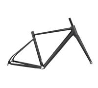 HIMALO Aluminum Alloy Road Bike Frameset 700C Disc Brake Bike Frame 41/44/47cm Lightweight Frame Thru Axle F12*100mm R12*142mm With Carbon Fork, Internal Routing(Black,41cm)