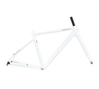 HIMALO Aluminum Alloy Road Bike Frameset 700C Disc Brake Bike Frame 41/44/47cm Lightweight Frame Thru Axle F12*100mm R12*142mm With Carbon Fork, Internal Routing(White,41cm)