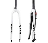 HIMALO Carbon Fiber MTB Rigid Fork 26/27.5/29 Disc Brake Mountain Bike Fork 1-1/2" Tapered Bicycle Front Fork QR 9mm (Color : White, Size : 29'')