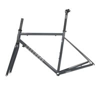 HIMALO Road Bike Frameset 700C Cr-Mo Steel Bike Frame 44/47/50/53/56cm C Brake Frame Quick Release 100/130mm QR，With Carbon Fork(Gray A,47cm)