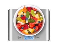 himaly Digital Kitchen Scales Food Scale with Stainless Steel Platform,Electronic Cooking Scale with Backlit LCD Display, Add, Weigh, Measures Liquids/Fluids, for Baking and Cooking,5KG,Silver